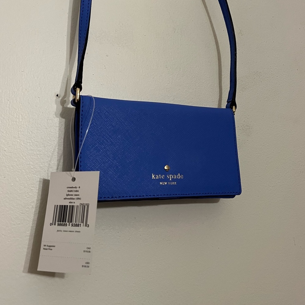 Blue Kate Spade Wallet with Shoulder Strap